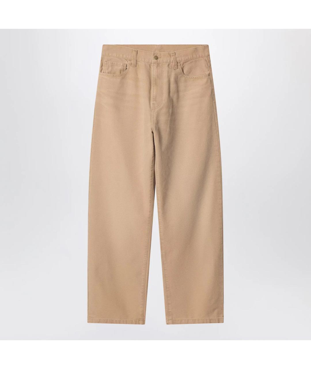 CARHARTT WIP Бежевые хлопковые повседневные брюки, фото 3
