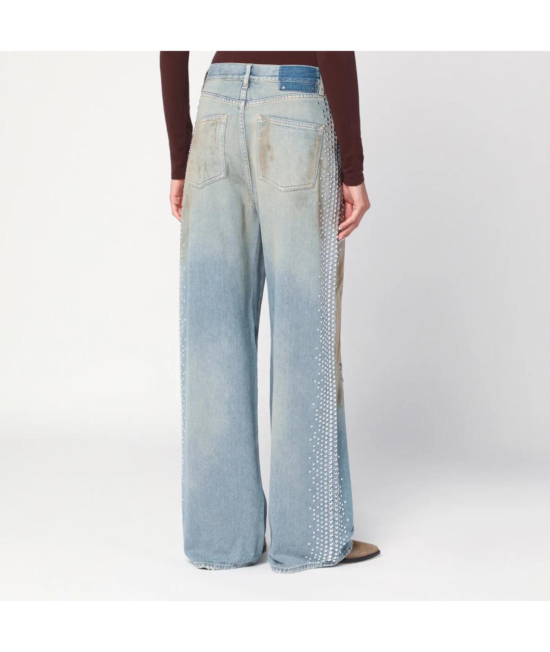 GOLDEN GOOSE DELUXE BRAND Голубые хлопковые прямые джинсы, фото 2