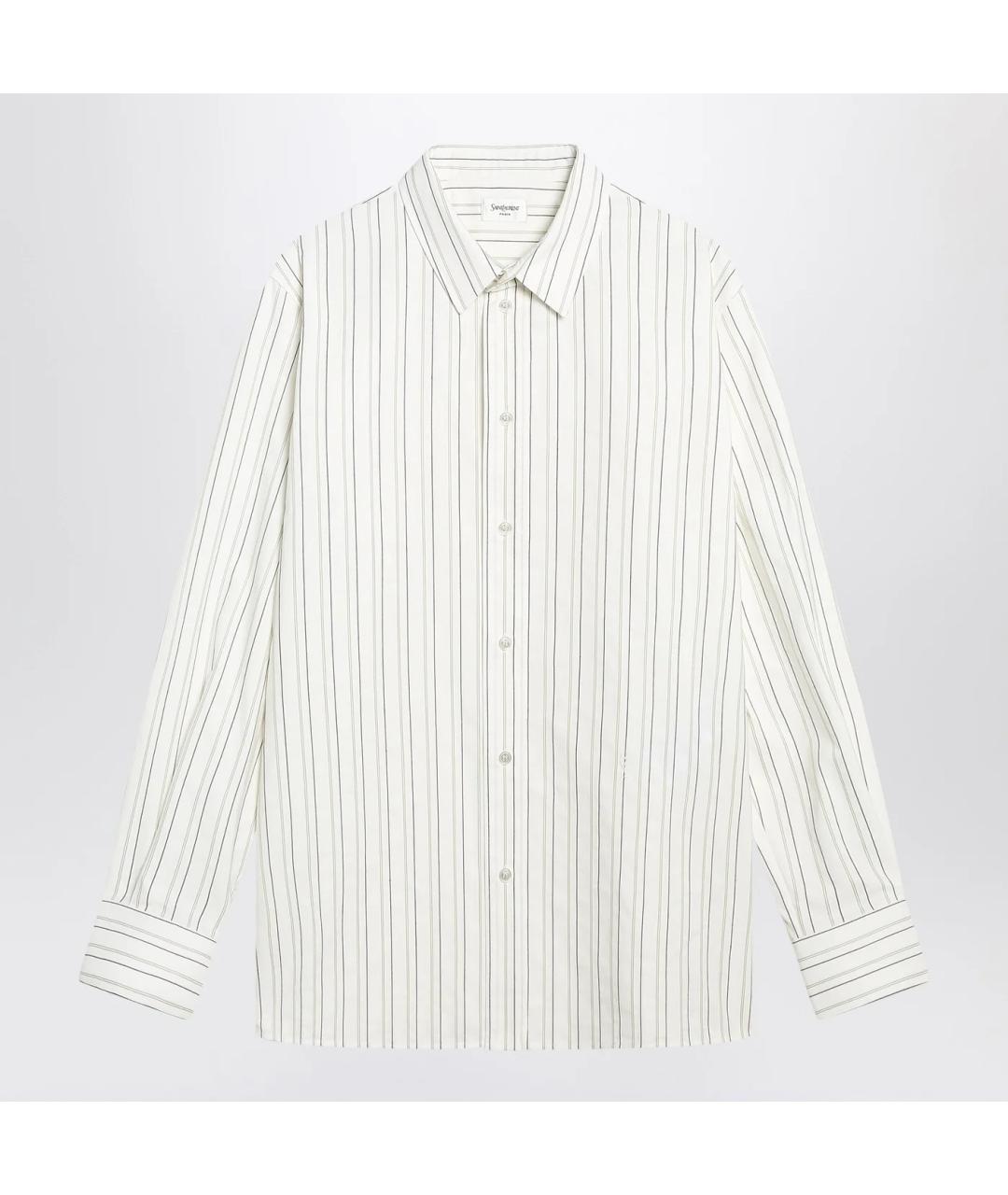 SAINT LAURENT Белая хлопковая кэжуал рубашка, фото 3