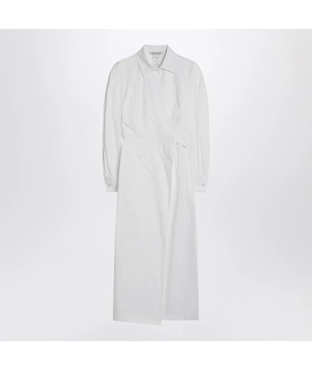 MAX MARA Белое хлопковое повседневное платье, фото 3