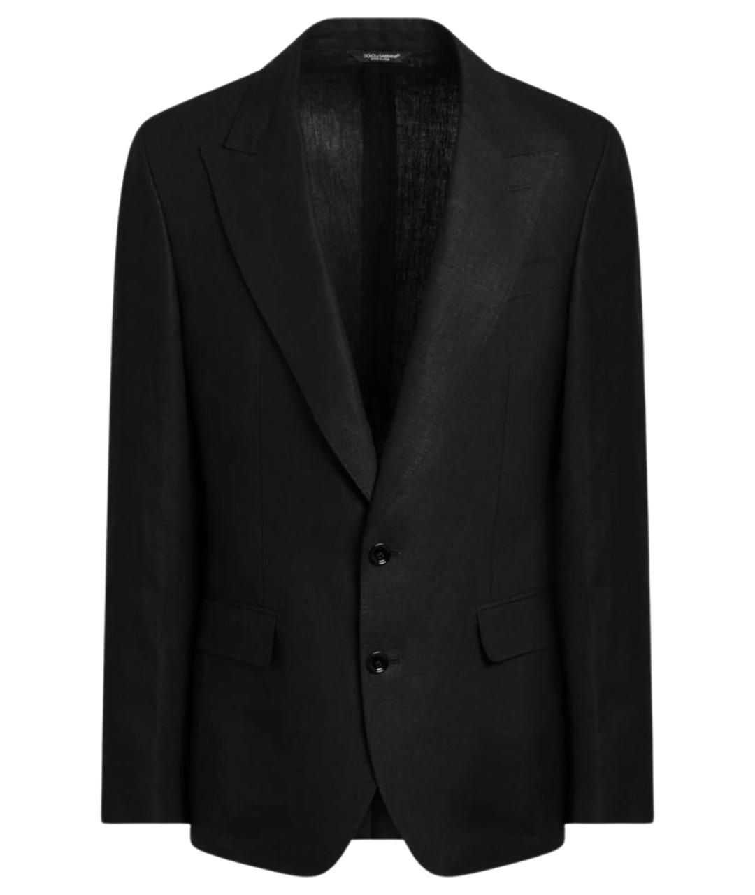 DOLCE&GABBANA Черный льняной пиджак, фото 1
