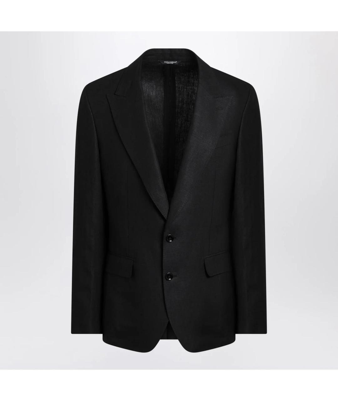 DOLCE&GABBANA Черный льняной пиджак, фото 3