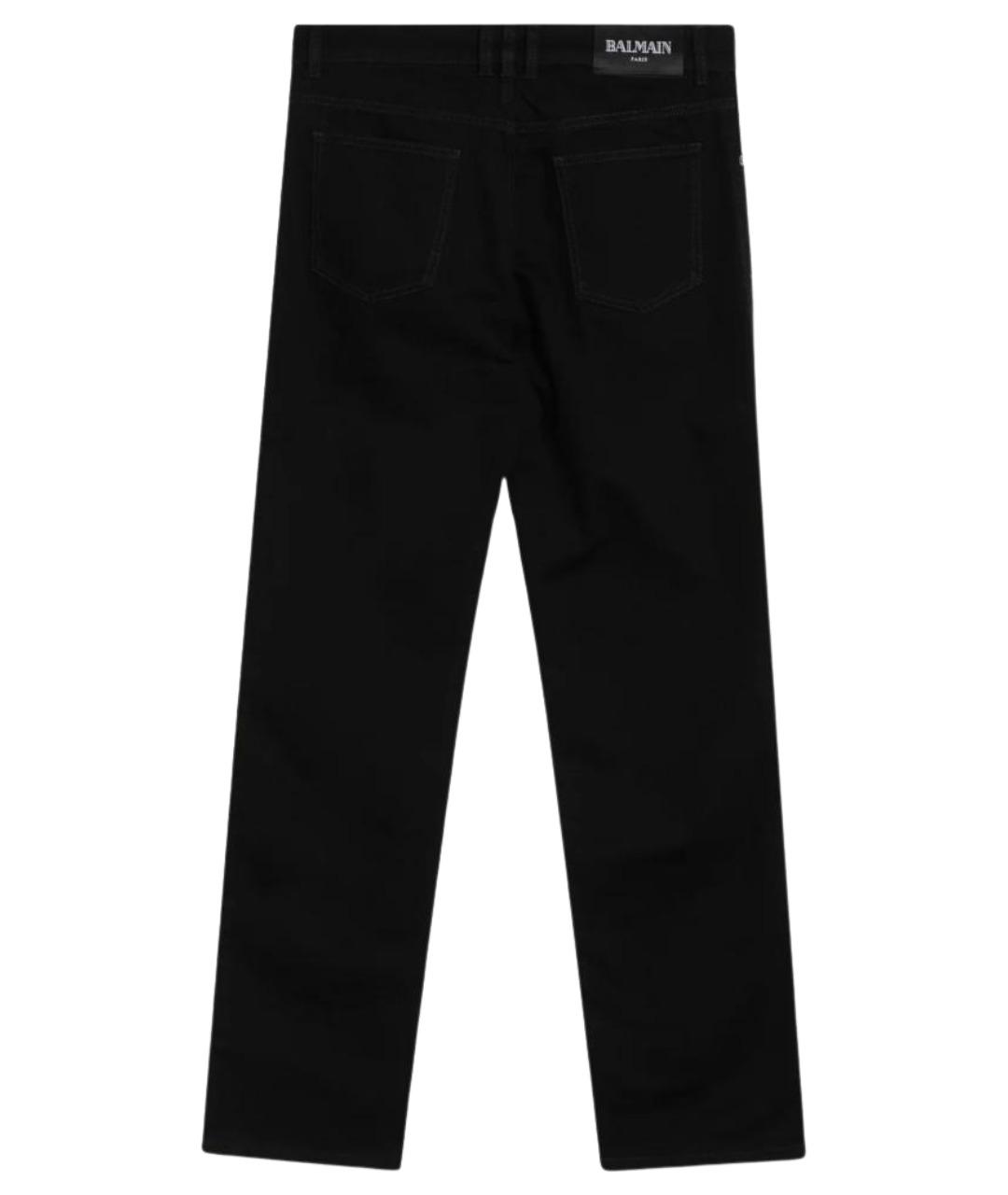 BALMAIN Черные хлопковые прямые джинсы, фото 2