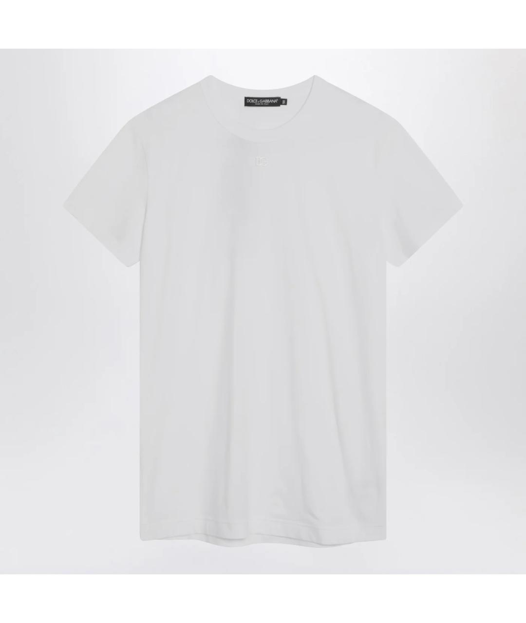 DOLCE&GABBANA Белая хлопковая футболка, фото 3
