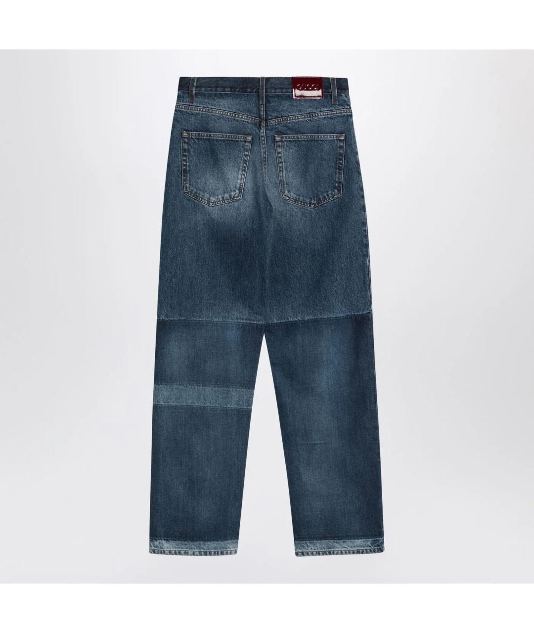 GUCCI Синие хлопковые прямые джинсы, фото 2
