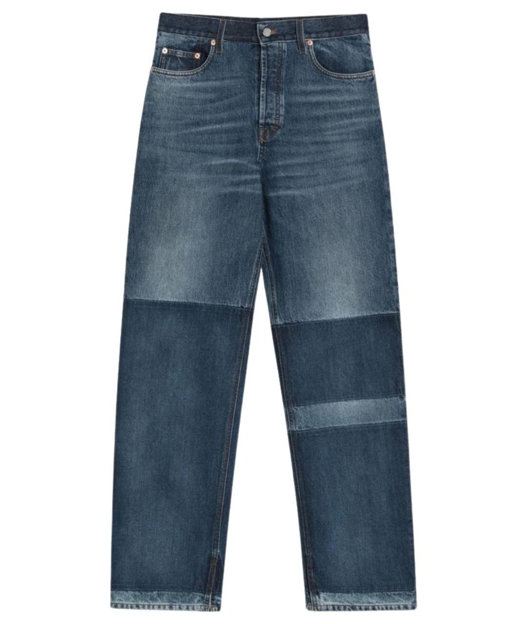 GUCCI Синие хлопковые прямые джинсы, фото 1