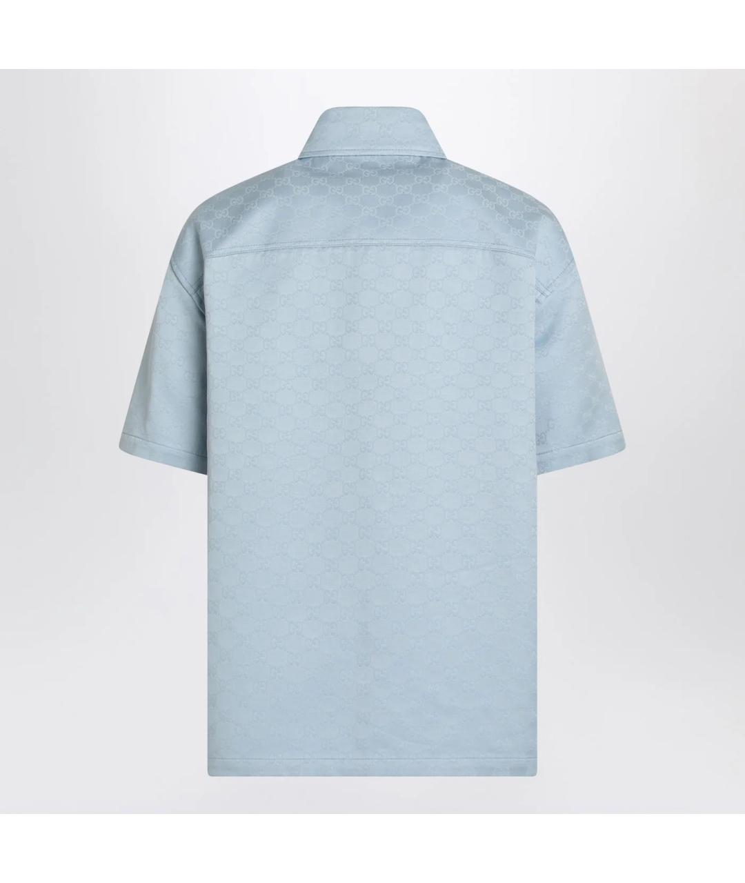 GUCCI Голубая хлопковая классическая рубашка, фото 2