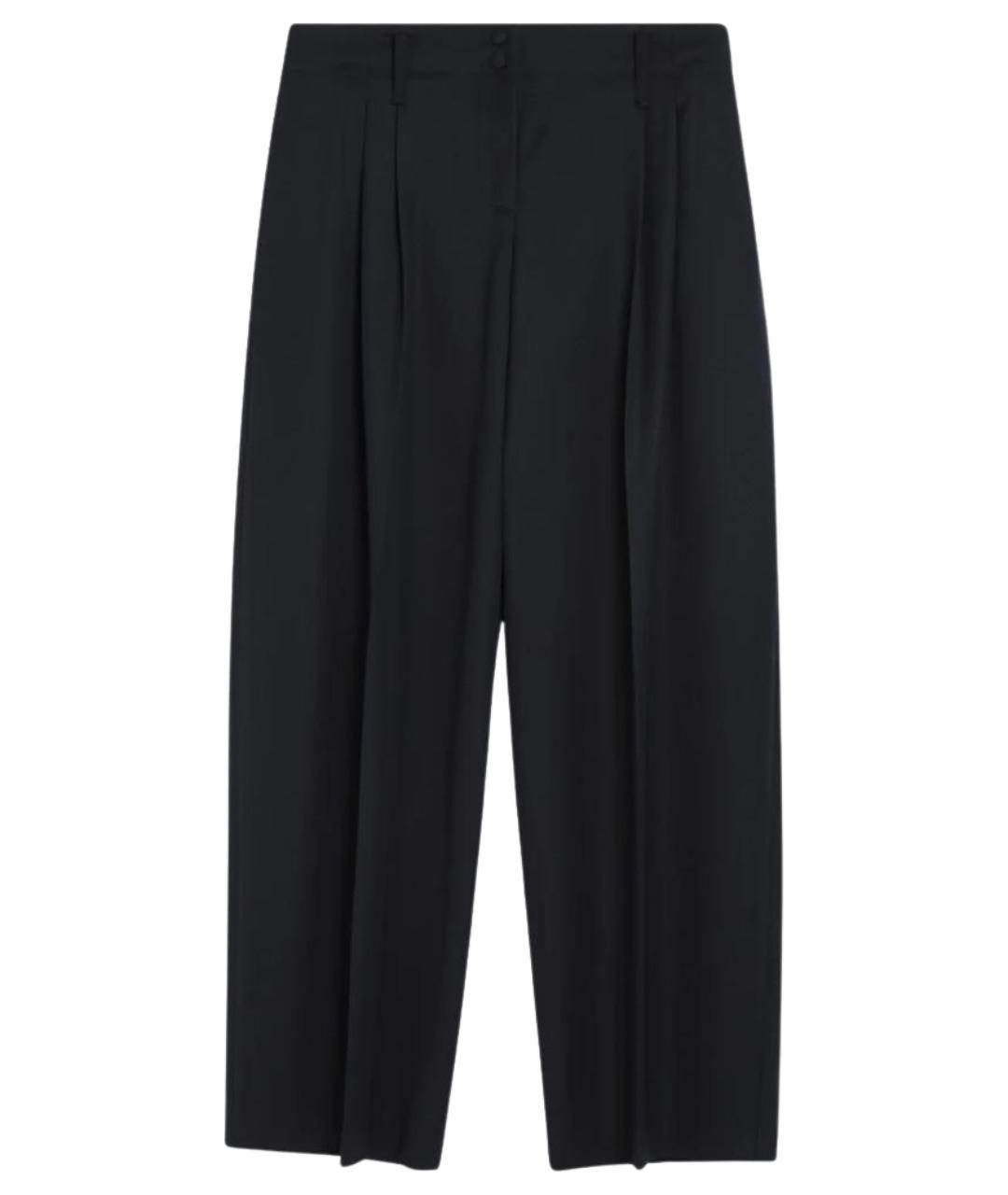 ALEXANDER MCQUEEN Темно-синие шерстяные прямые брюки, фото 1