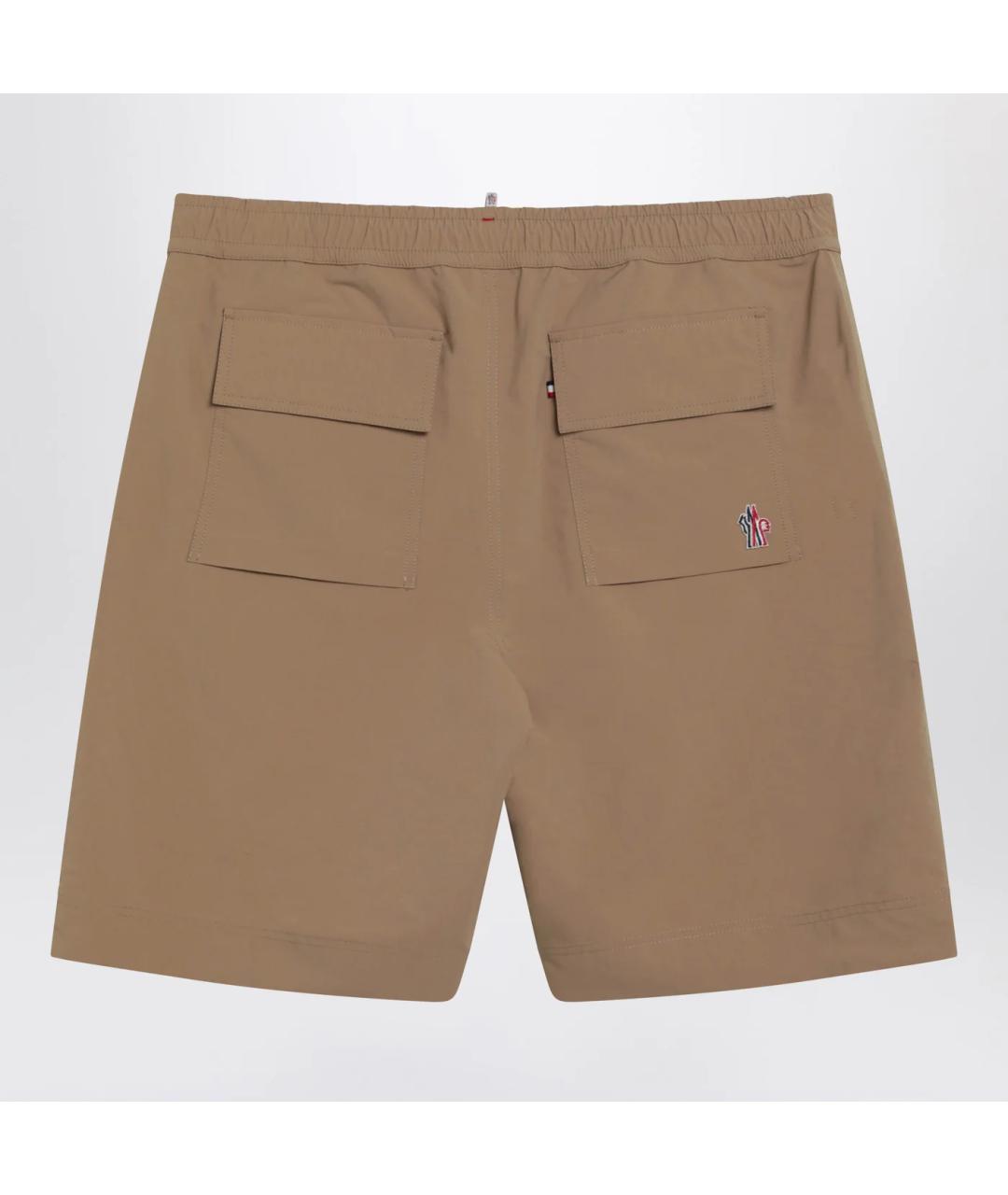 MONCLER GRENOBLE Бежевые полиэстеровые шорты, фото 2