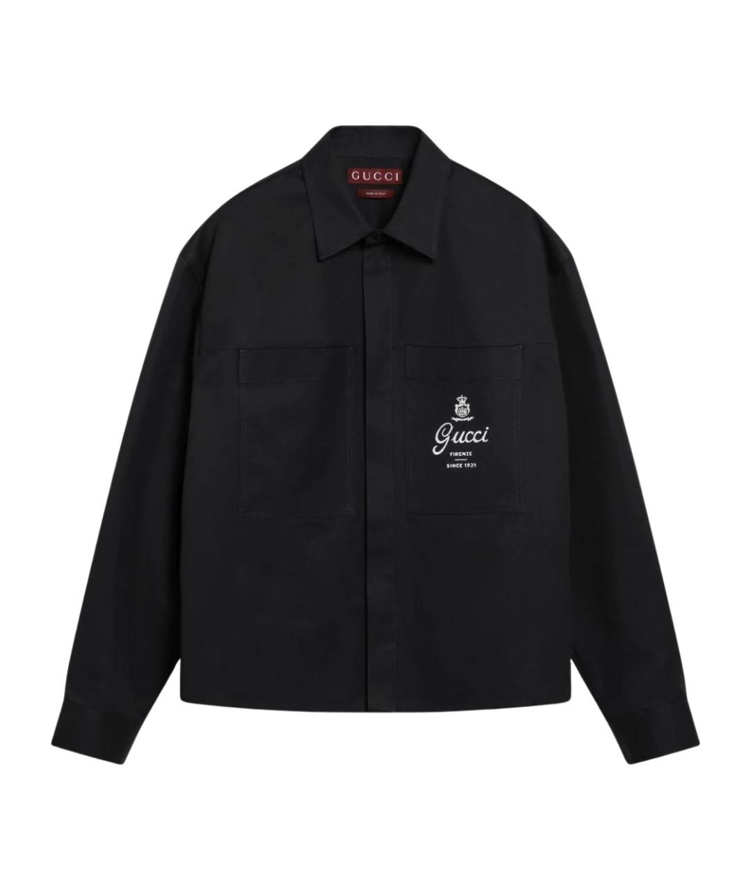 GUCCI Темно-синяя хлопковая кэжуал рубашка, фото 1