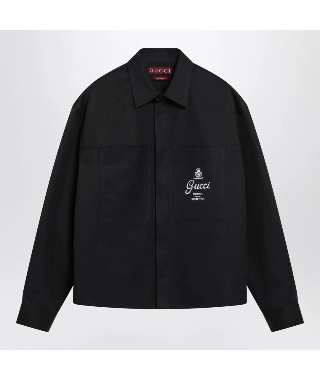 GUCCI Темно-синяя хлопковая кэжуал рубашка, фото 3