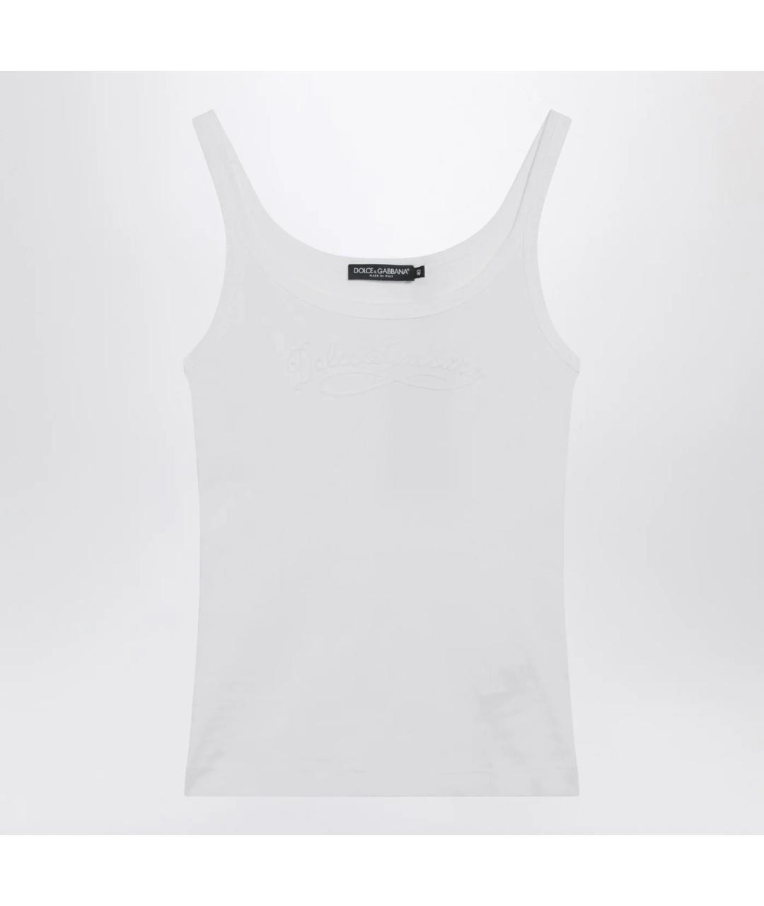 DOLCE&GABBANA Белая хлопковая майка, фото 3