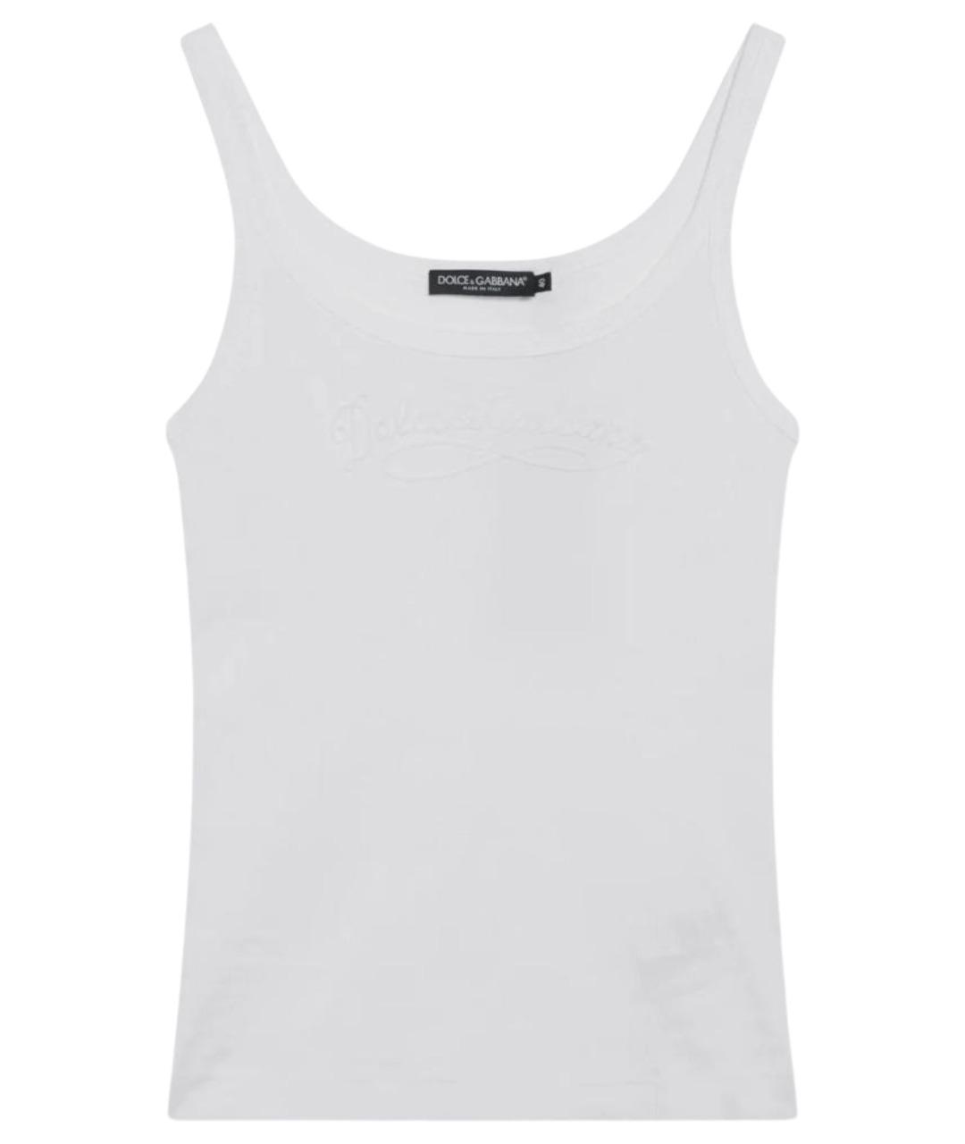DOLCE&GABBANA Белая хлопковая майка, фото 1