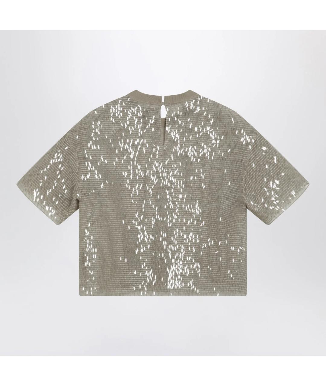 BRUNELLO CUCINELLI Бежевая шелковая блузы, фото 2