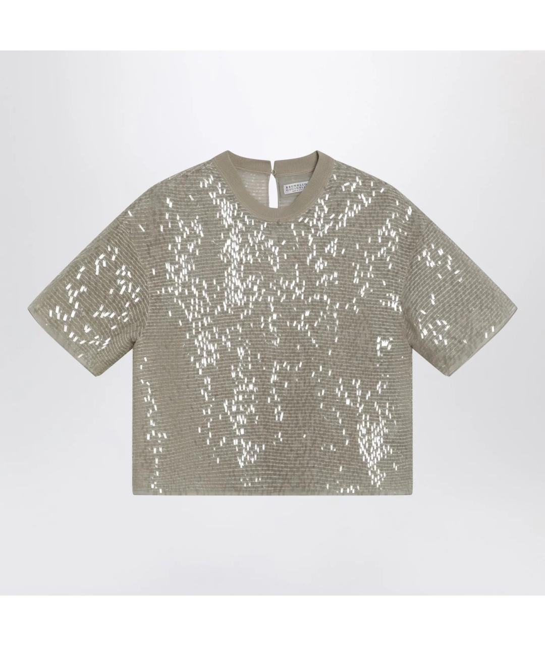 BRUNELLO CUCINELLI Бежевая шелковая блузы, фото 3