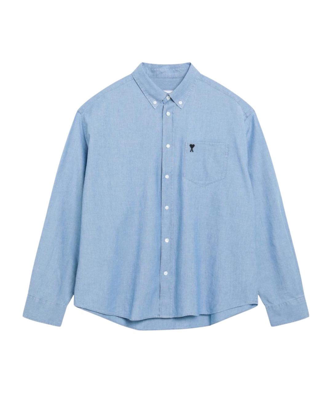 Ami Paris Синяя хлопковая кэжуал рубашка, фото 1