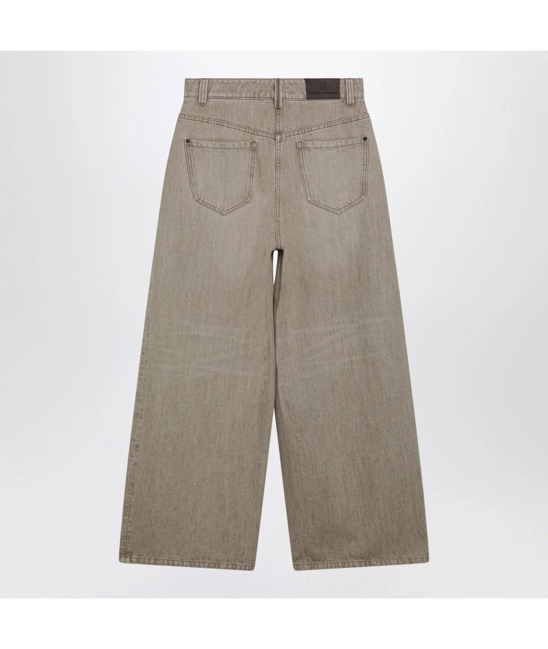 BRUNELLO CUCINELLI Бежевые хлопковые прямые джинсы, фото 2