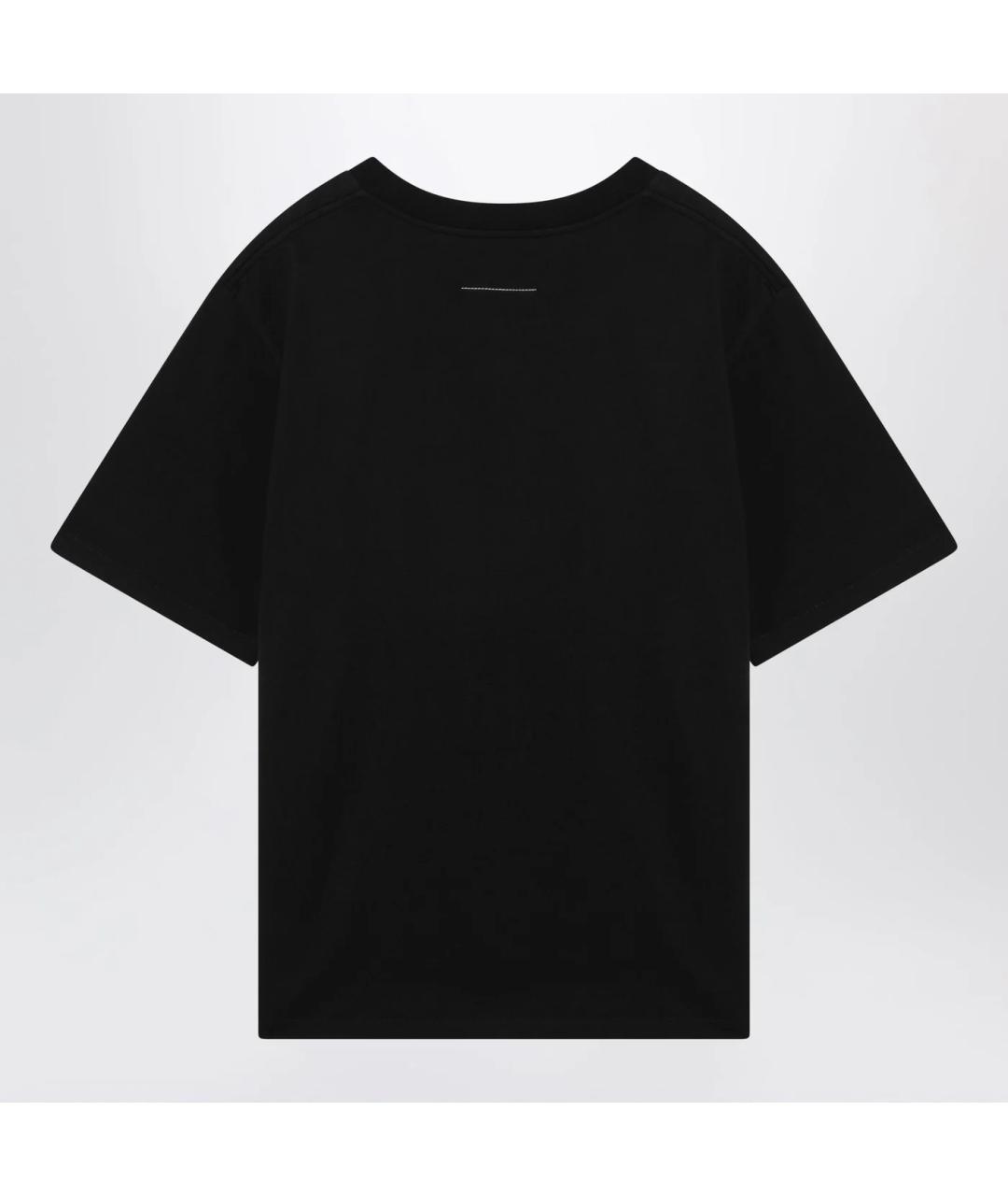 MM6 MAISON MARGIELA Черная хлопковая футболка, фото 2