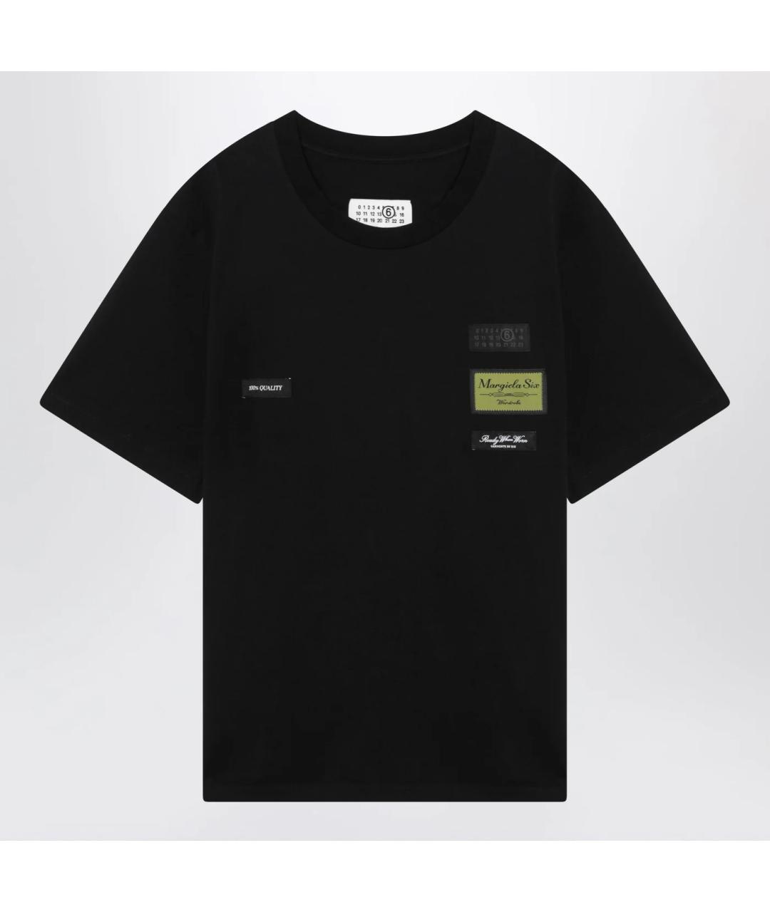 MM6 MAISON MARGIELA Черная хлопковая футболка, фото 3