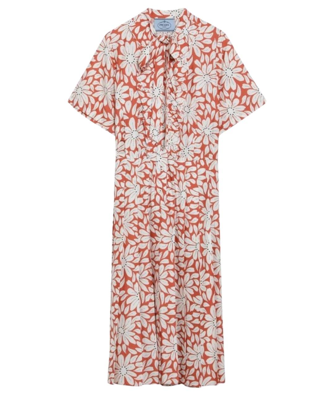 PRADA Красное вискозное повседневное платье, фото 1