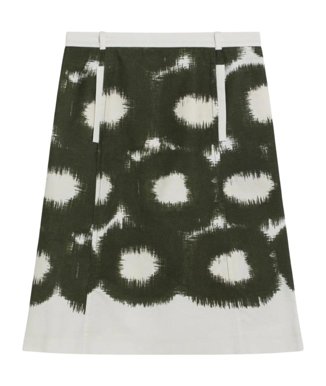 PRADA Зеленая хлопковая юбка миди, фото 1