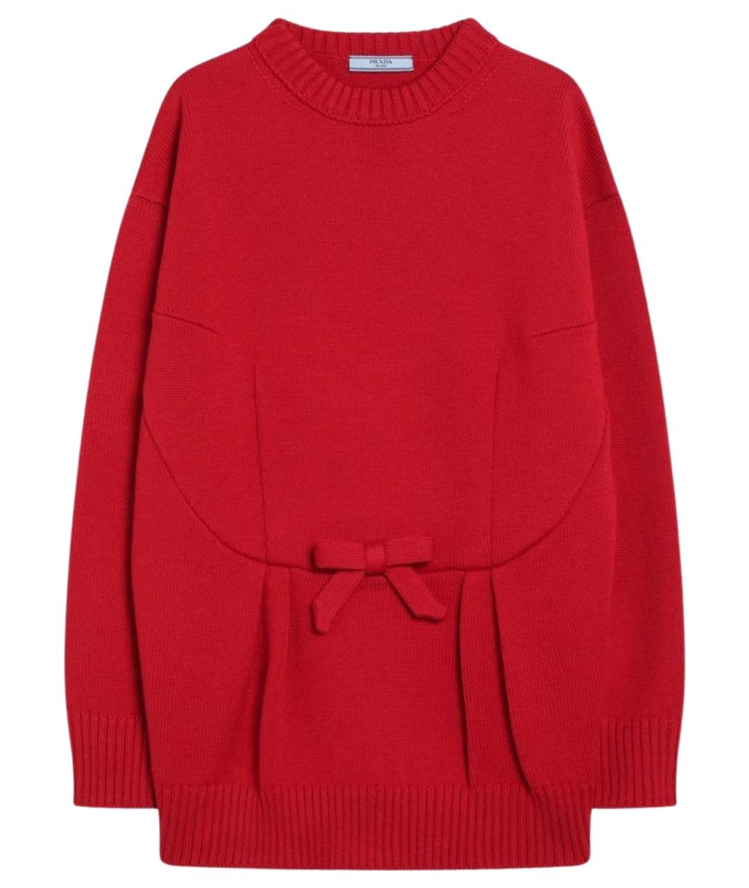 PRADA Красный шерстяной джемпер / свитер, фото 1