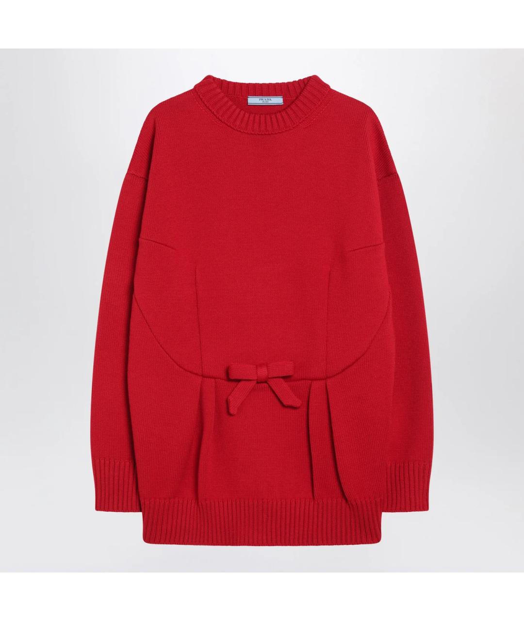 PRADA Красный шерстяной джемпер / свитер, фото 3