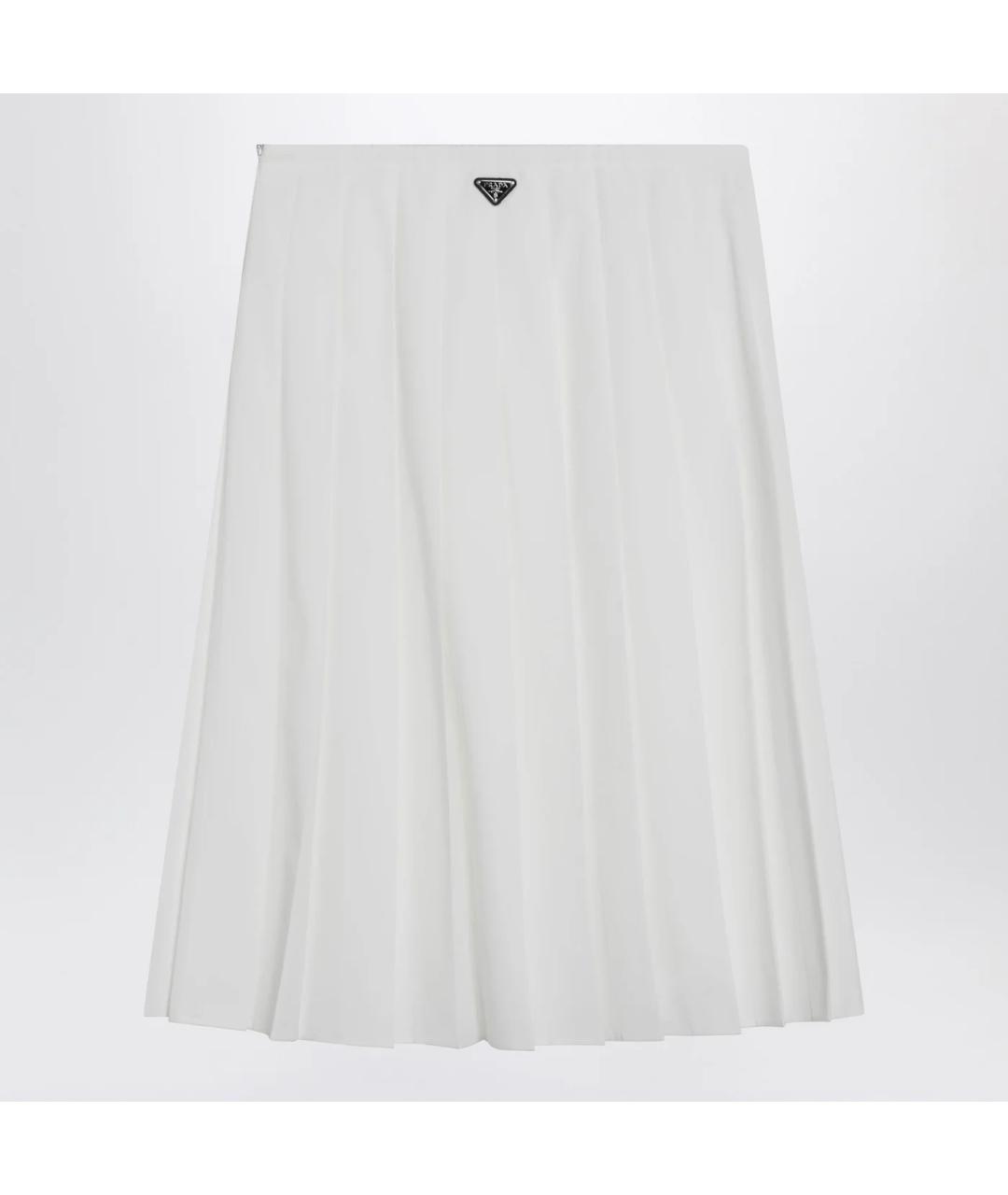 PRADA Белая хлопковая юбка миди, фото 2