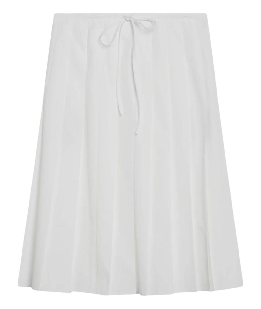 PRADA Белая хлопковая юбка миди, фото 1