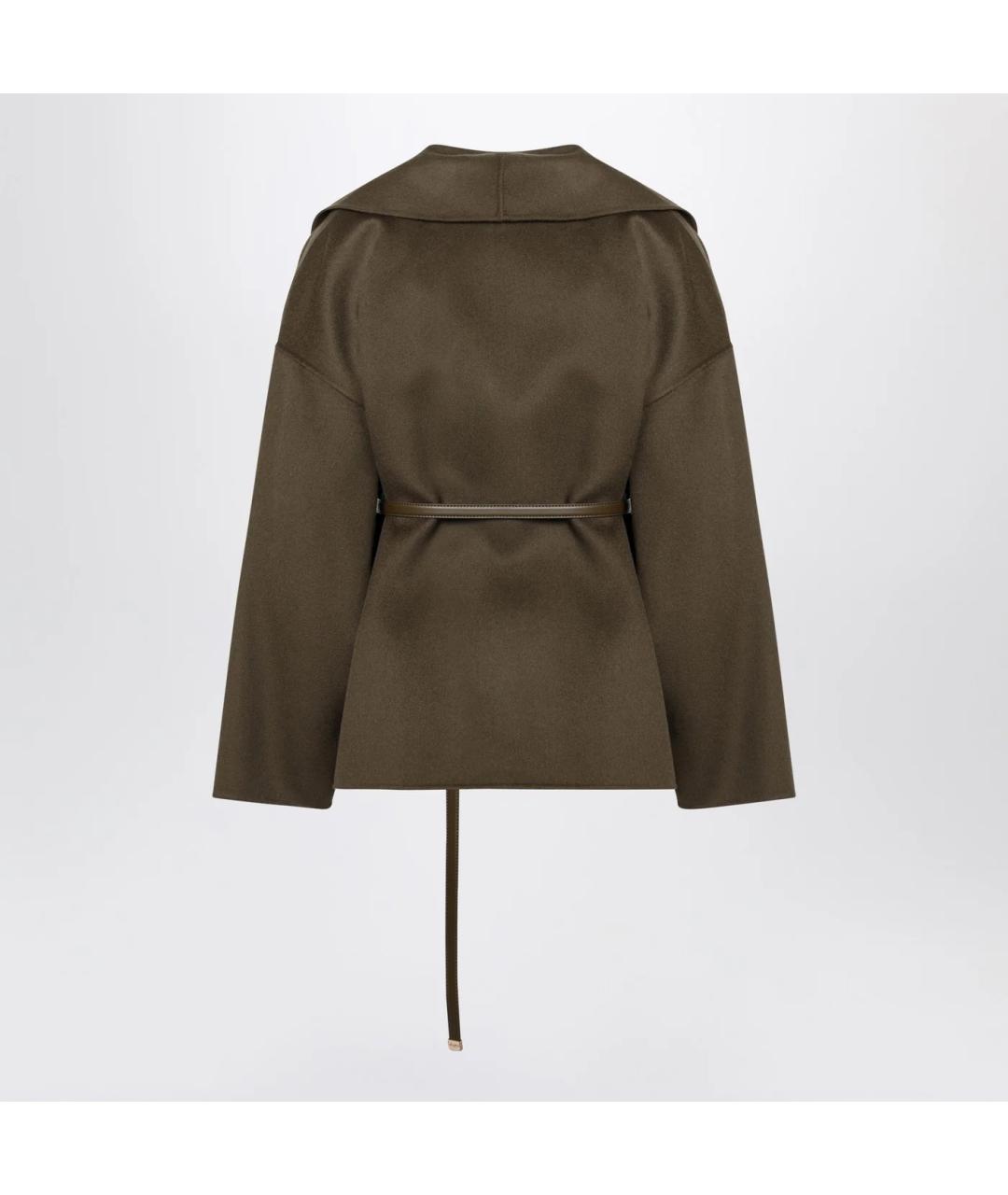 MAX MARA STUDIO Зеленые шерстяное пальто, фото 2