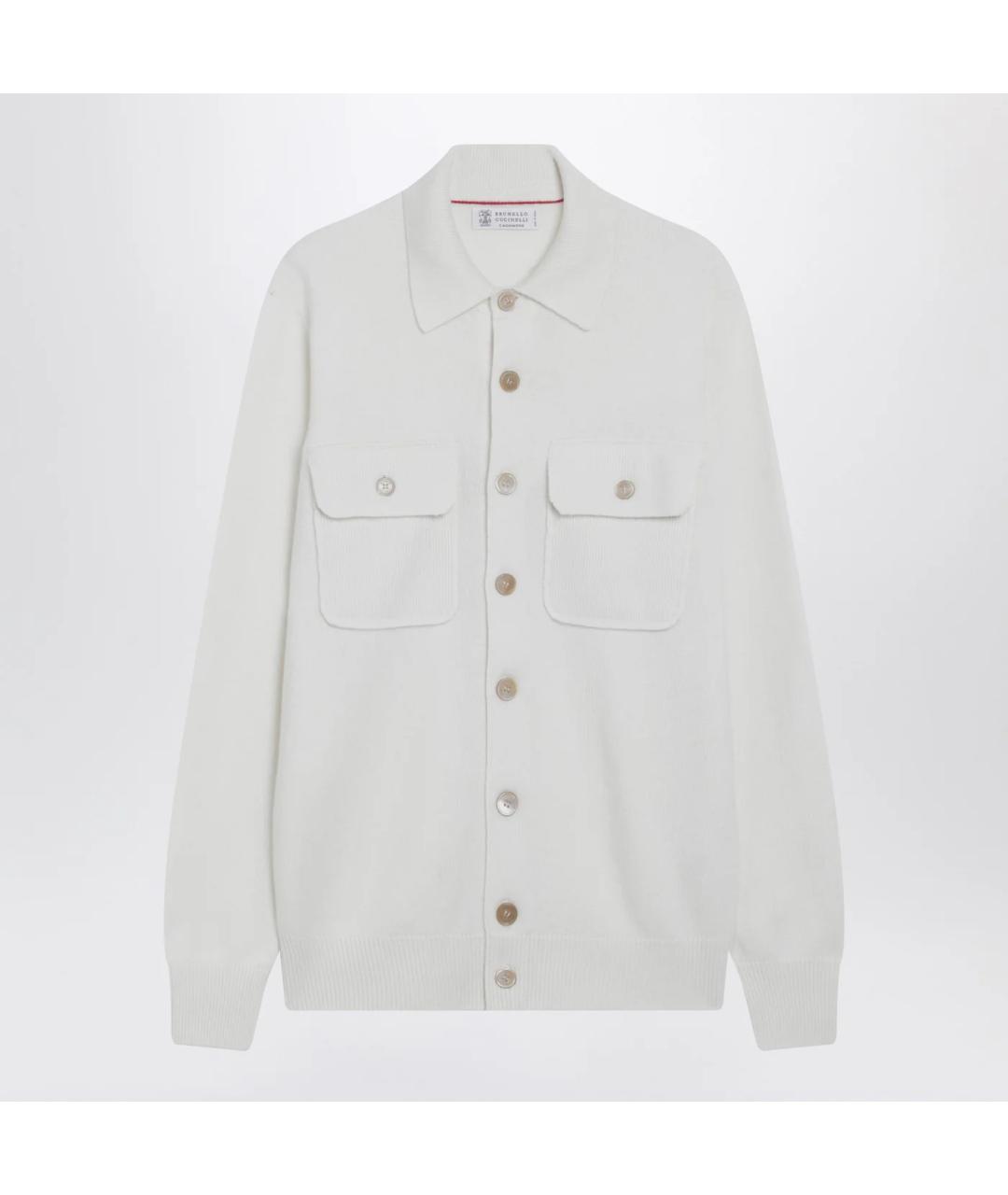 BRUNELLO CUCINELLI Белый кашемировый кардиган, фото 3