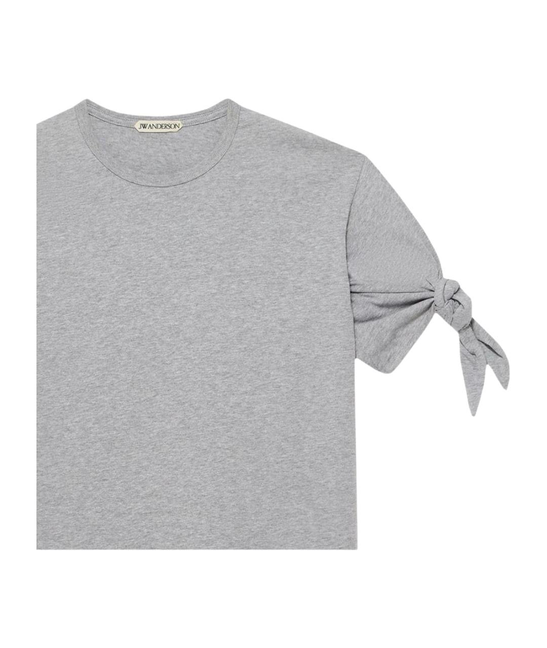 J.W.ANDERSON Серая хлопковая футболка, фото 2