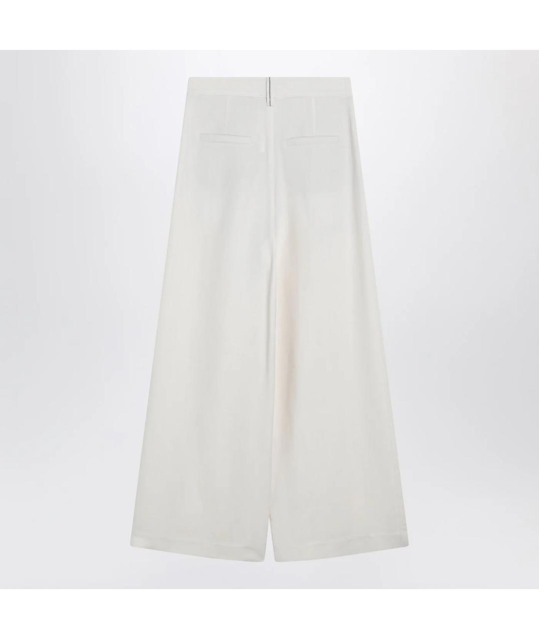BRUNELLO CUCINELLI Белые вискозные брюки широкие, фото 2