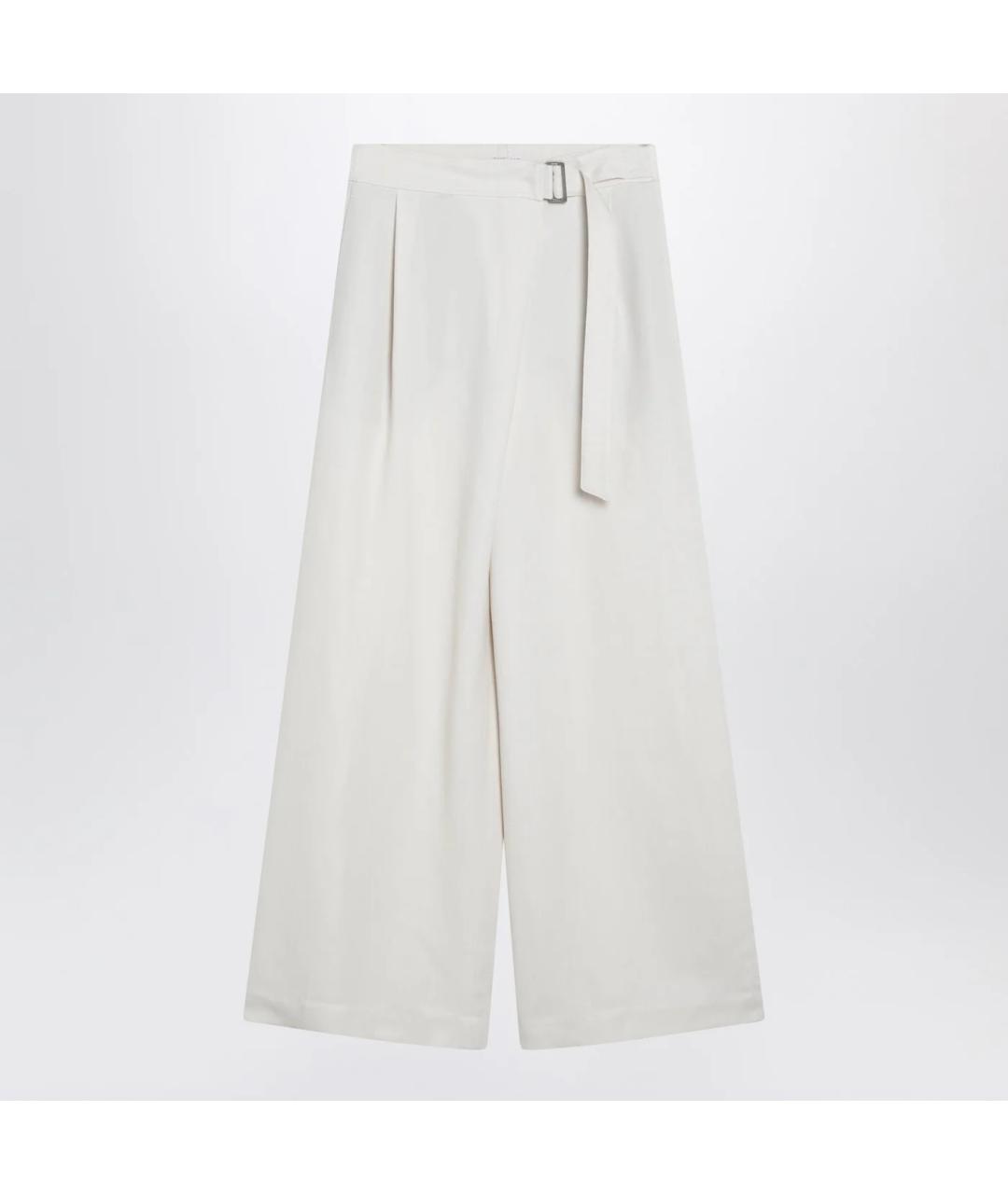 BRUNELLO CUCINELLI Белые вискозные брюки широкие, фото 3