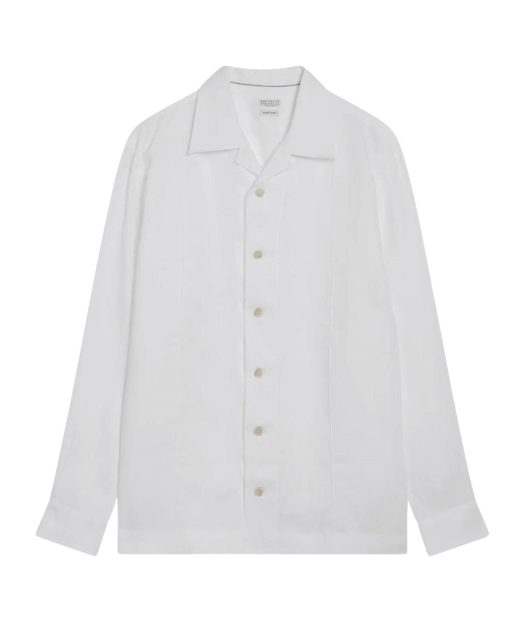 BRUNELLO CUCINELLI Белая льняная кэжуал рубашка, фото 1