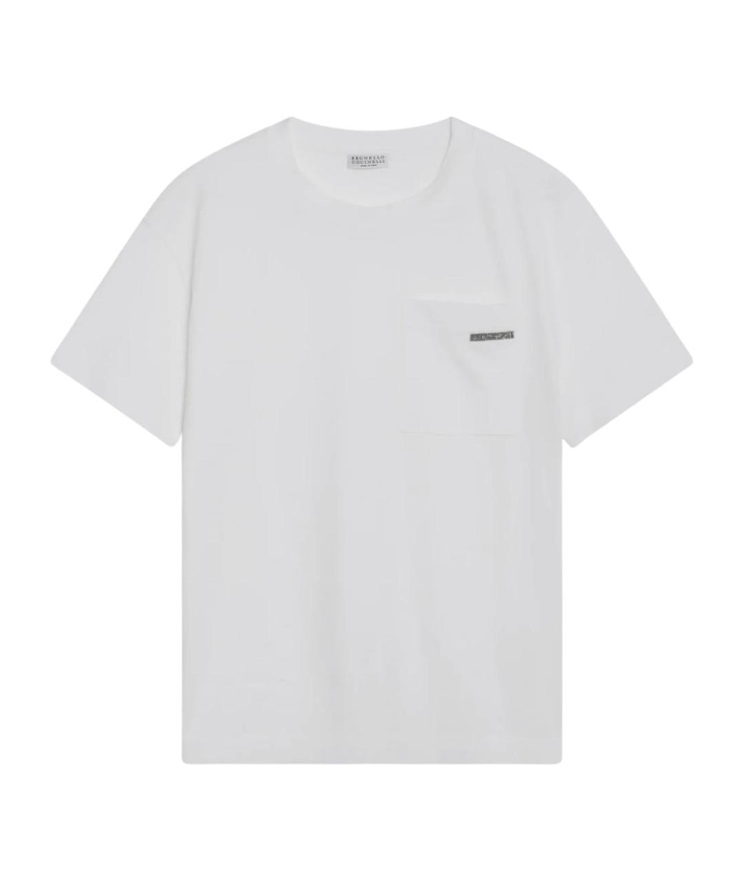BRUNELLO CUCINELLI Белая хлопковая футболка, фото 1