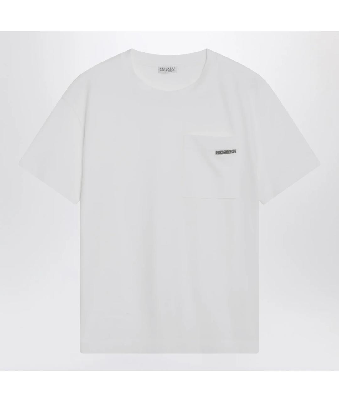 BRUNELLO CUCINELLI Белая хлопковая футболка, фото 3