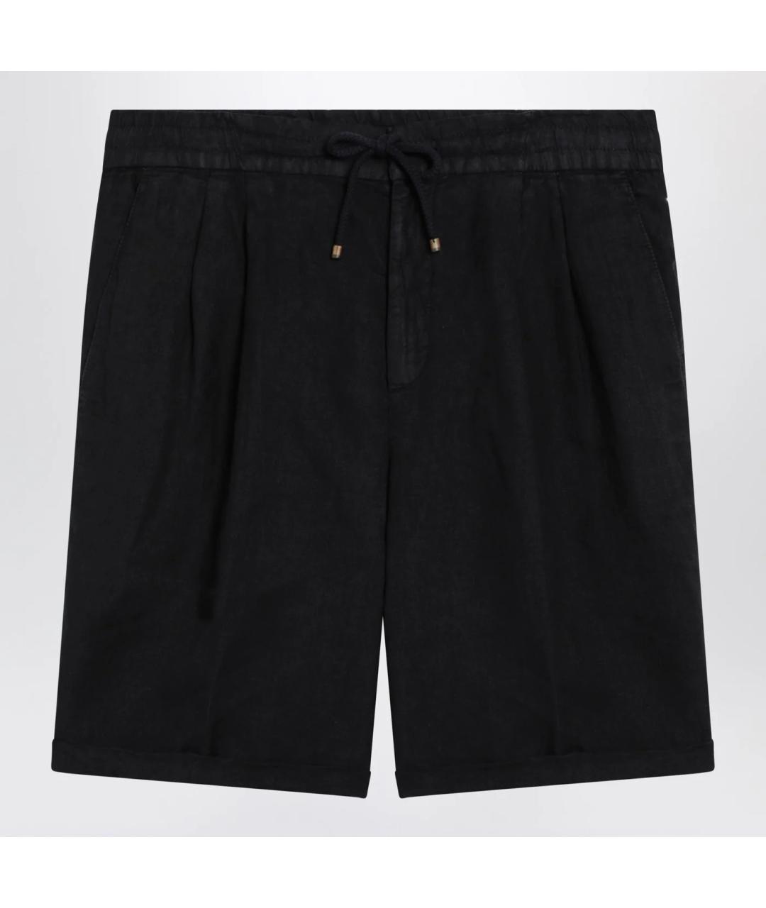 BRUNELLO CUCINELLI Темно-синие льняные шорты, фото 3