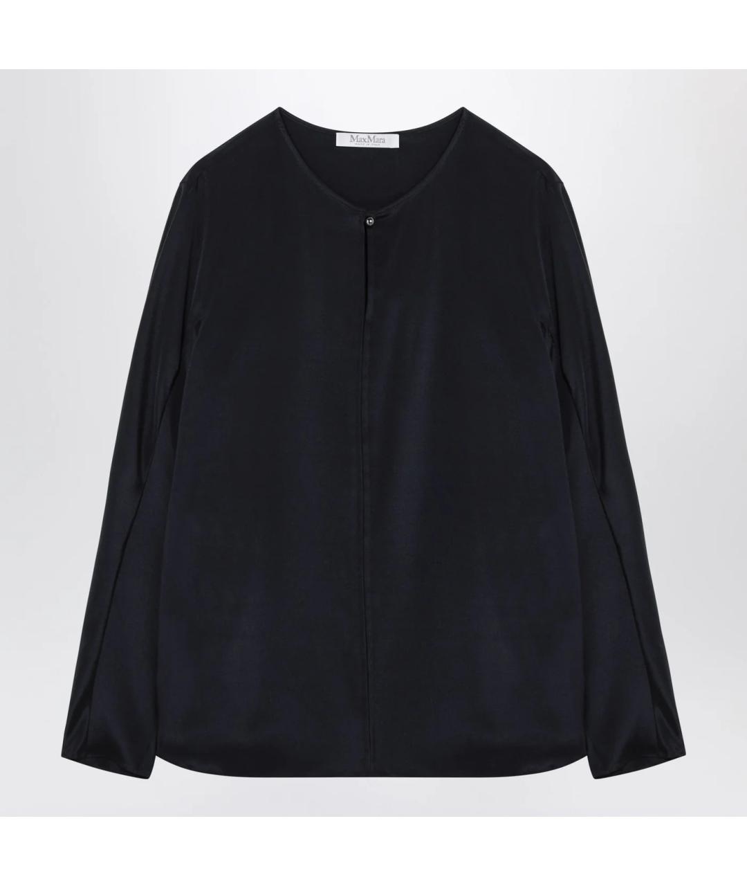 MAX MARA Темно-синяя хлопковая блузы, фото 3