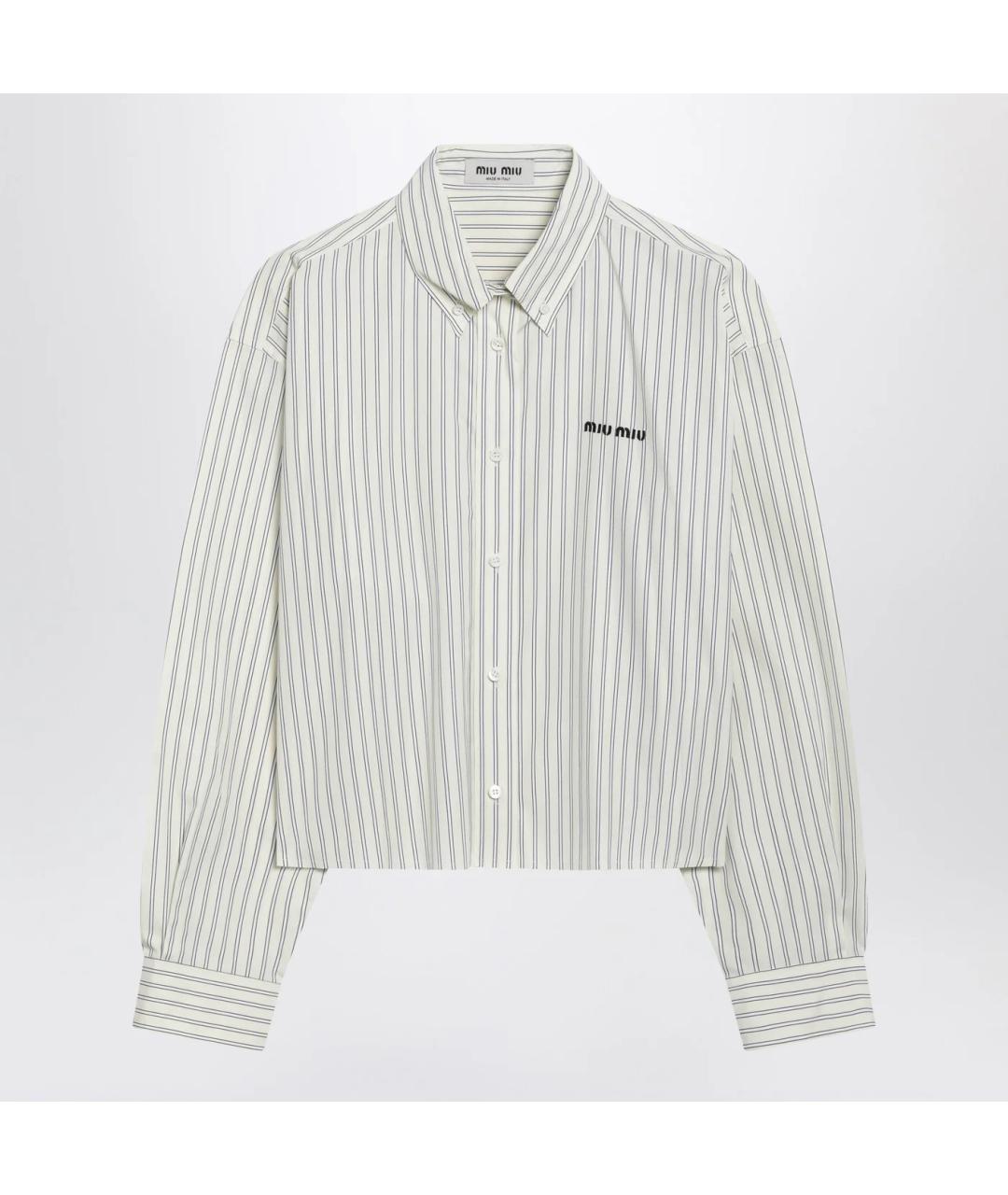 MIU MIU Белая хлопковая рубашка, фото 3
