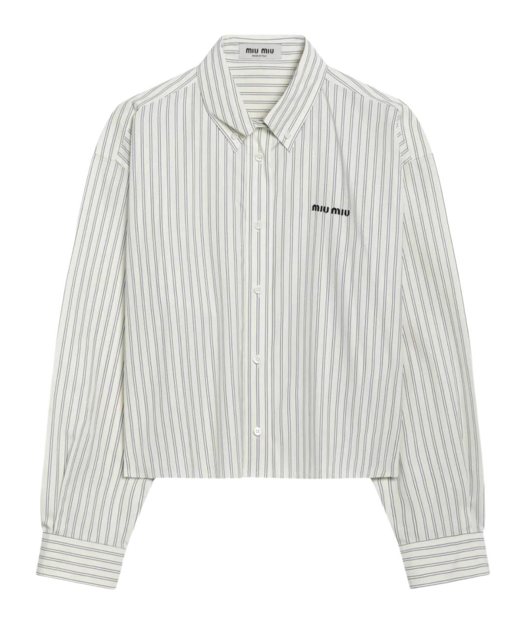 MIU MIU Белая хлопковая рубашка, фото 1
