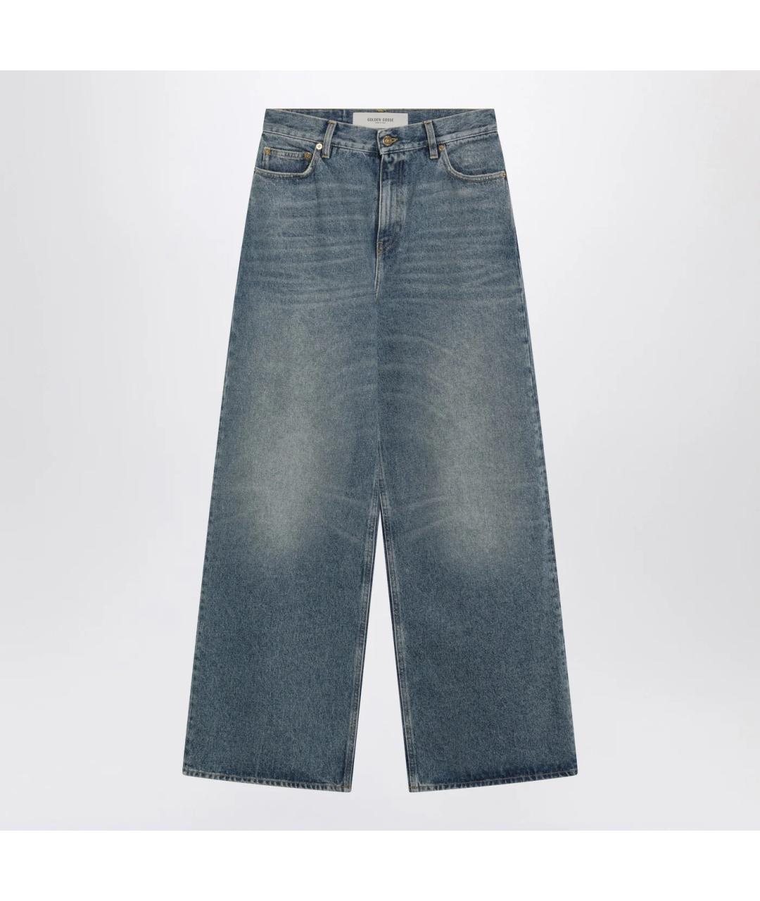 GOLDEN GOOSE DELUXE BRAND Синие хлопковые прямые джинсы, фото 3