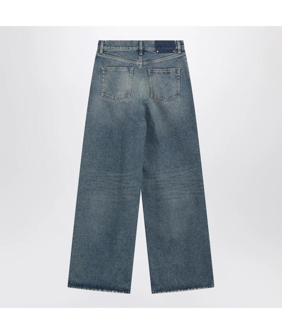 GOLDEN GOOSE DELUXE BRAND Синие хлопковые прямые джинсы, фото 2