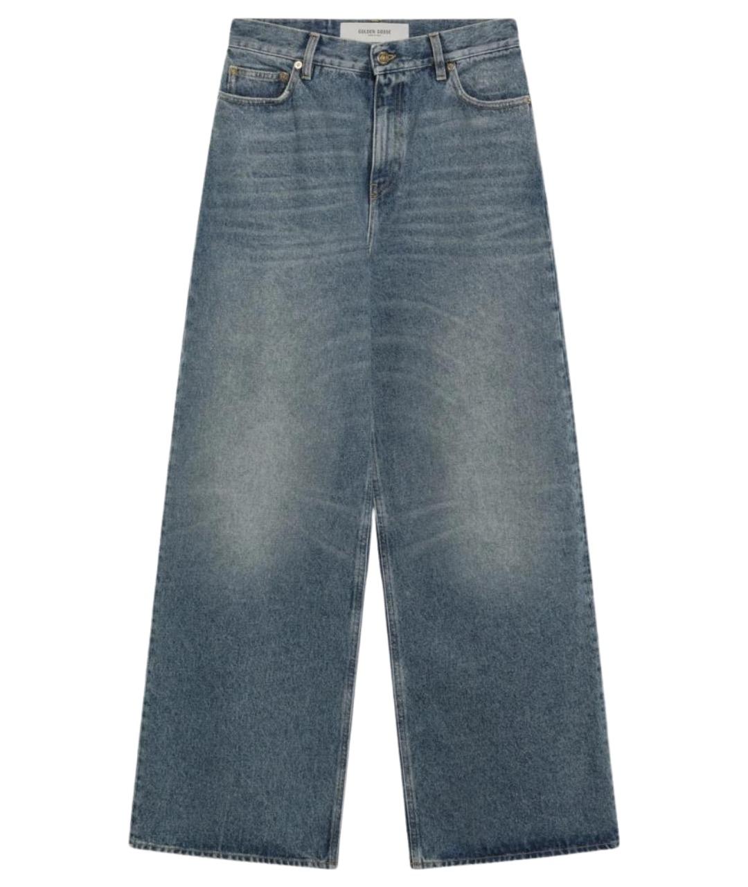GOLDEN GOOSE DELUXE BRAND Синие хлопковые прямые джинсы, фото 1