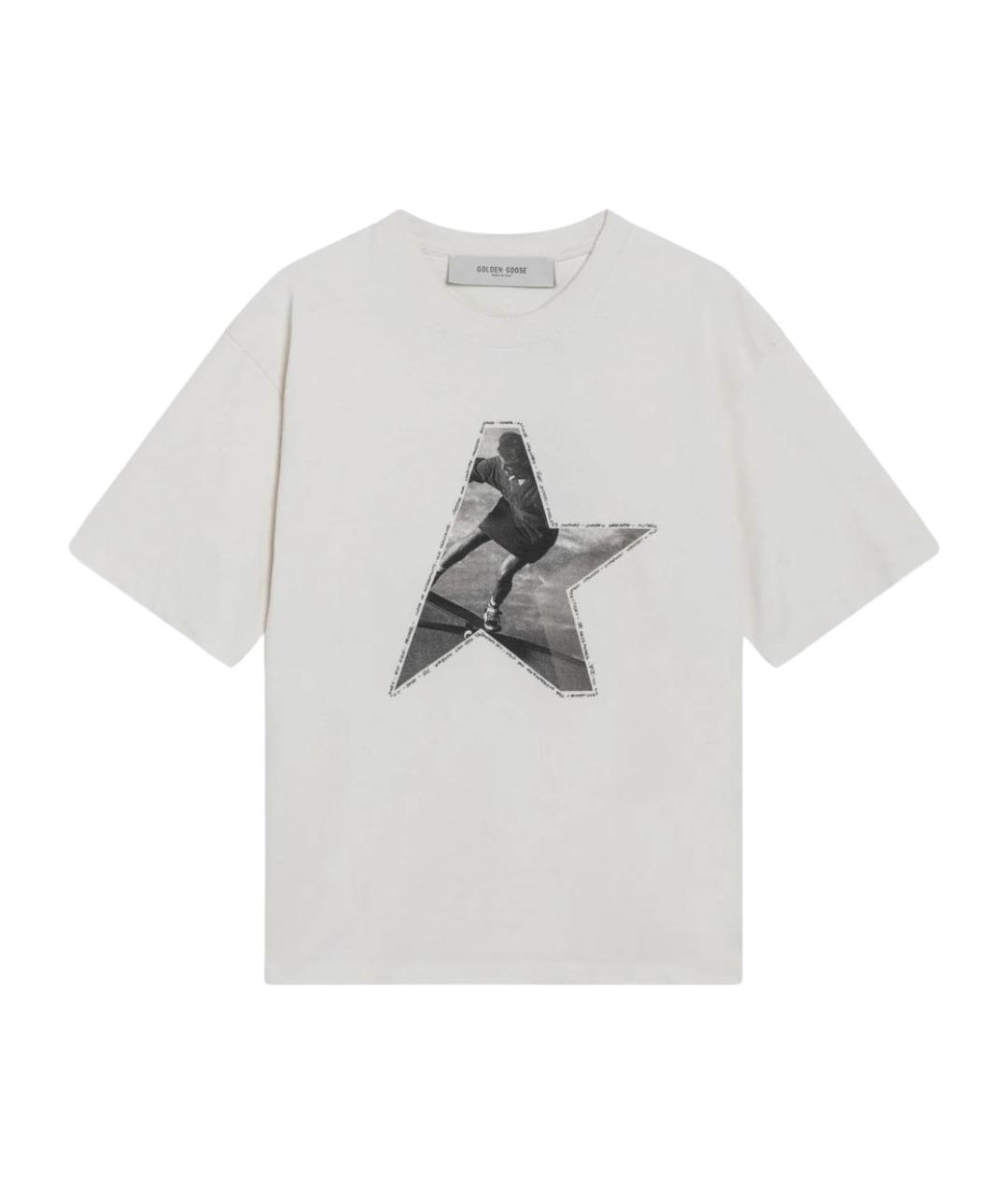 GOLDEN GOOSE DELUXE BRAND Белая хлопковая футболка, фото 1