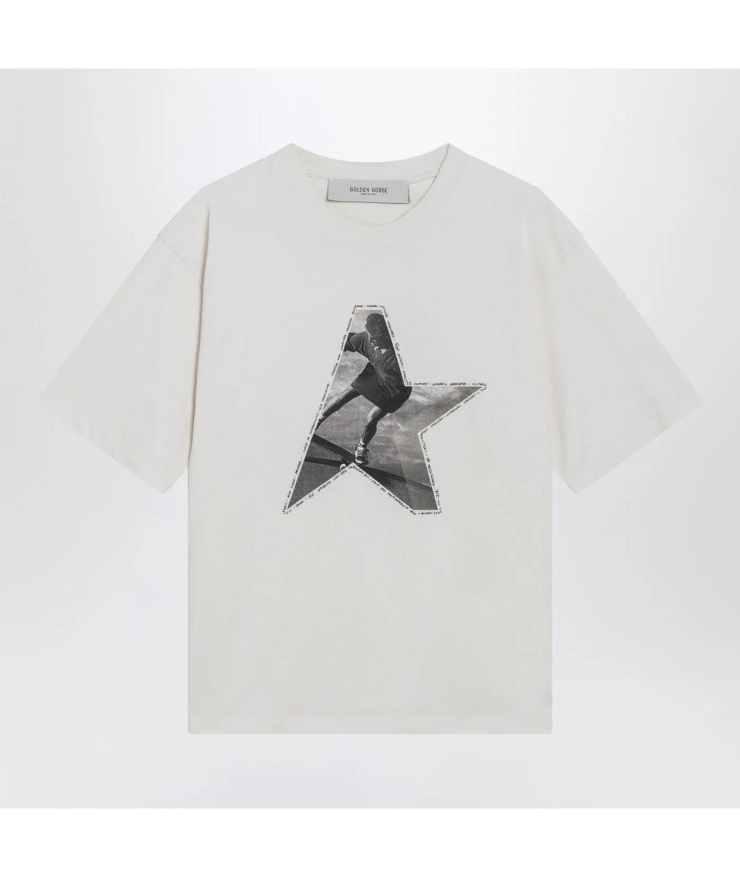 GOLDEN GOOSE DELUXE BRAND Белая хлопковая футболка, фото 3