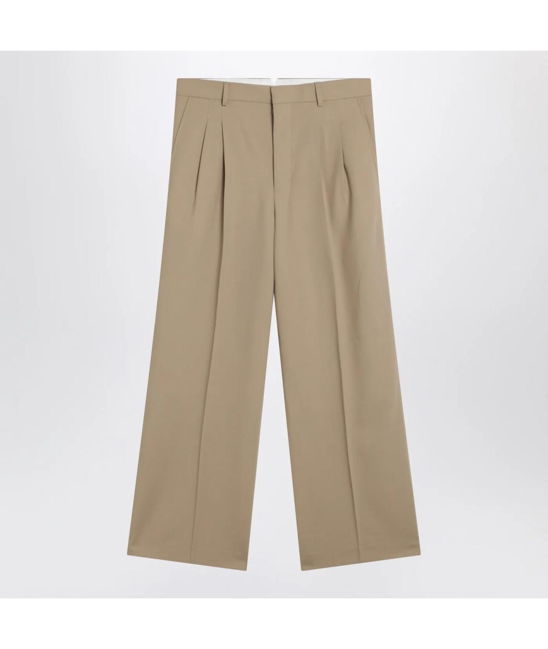 Ami Paris Бежевые шерстяные повседневные брюки, фото 3