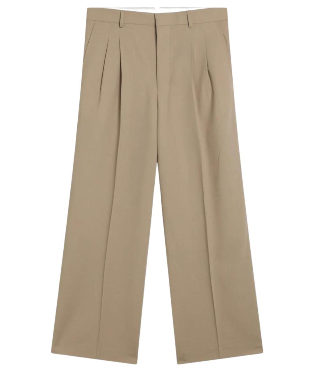 Ami Paris Бежевые шерстяные повседневные брюки, фото 1