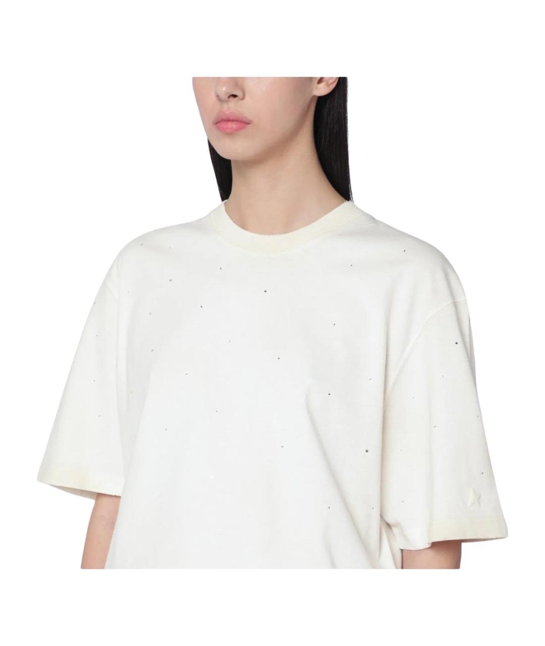 GOLDEN GOOSE DELUXE BRAND Белая хлопковая футболка, фото 2