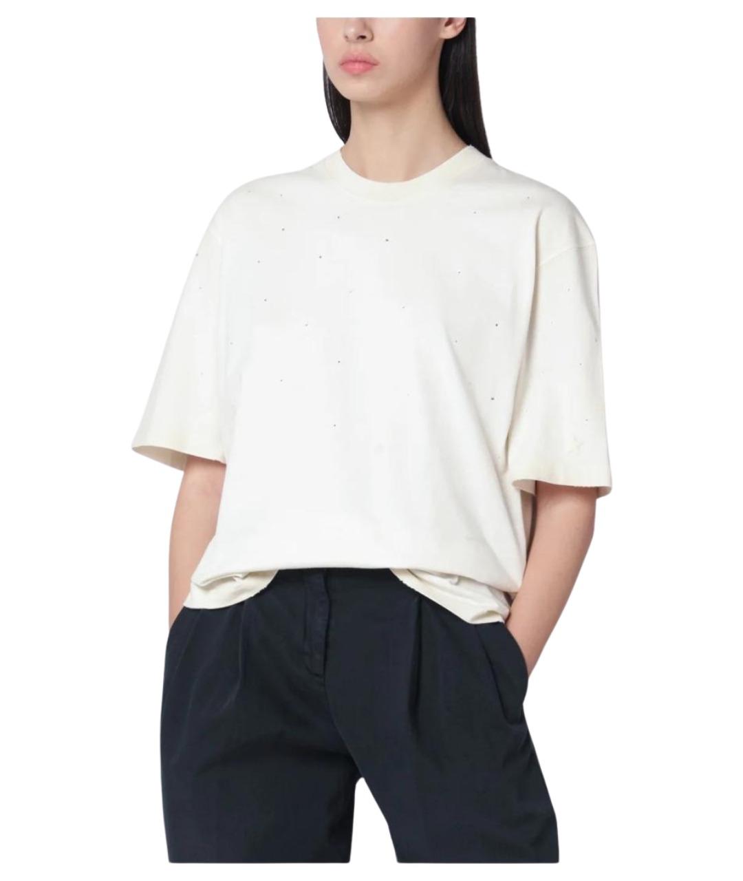 GOLDEN GOOSE DELUXE BRAND Белая хлопковая футболка, фото 1